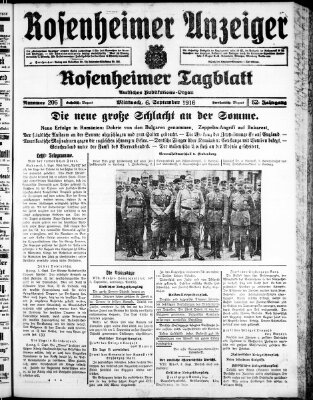 Rosenheimer Anzeiger Mittwoch 6. September 1916