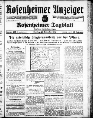 Rosenheimer Anzeiger Samstag 16. September 1916