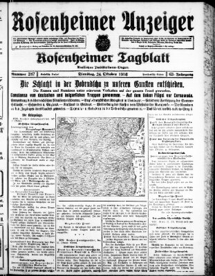 Rosenheimer Anzeiger Dienstag 24. Oktober 1916