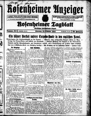 Rosenheimer Anzeiger Sonntag 29. Oktober 1916