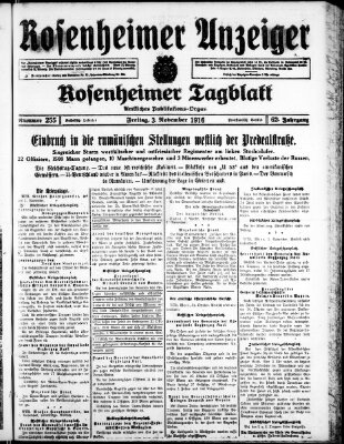 Rosenheimer Anzeiger Freitag 3. November 1916