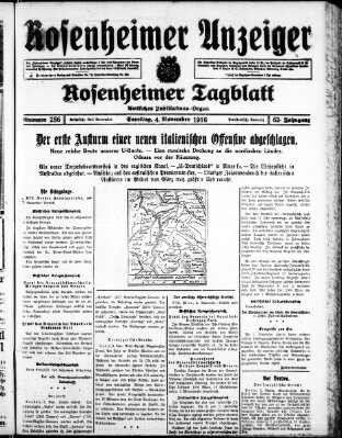 Rosenheimer Anzeiger Samstag 4. November 1916