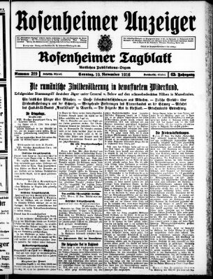 Rosenheimer Anzeiger Sonntag 19. November 1916