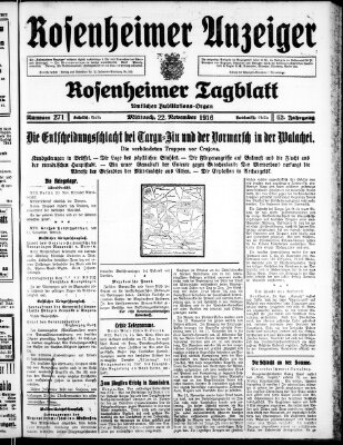 Rosenheimer Anzeiger Mittwoch 22. November 1916