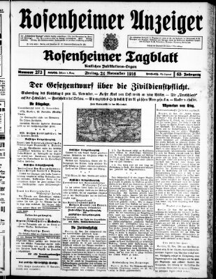 Rosenheimer Anzeiger Freitag 24. November 1916