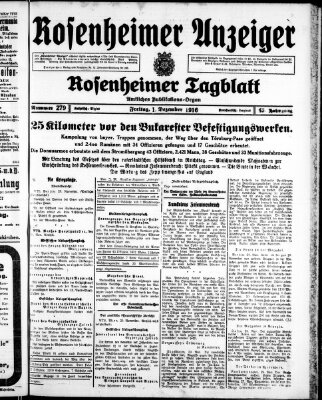 Rosenheimer Anzeiger Freitag 1. Dezember 1916