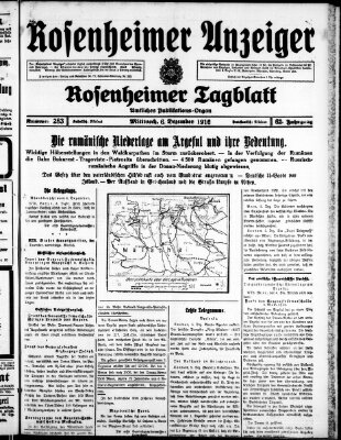 Rosenheimer Anzeiger Mittwoch 6. Dezember 1916