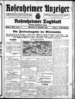 Rosenheimer Anzeiger Mittwoch 13. Dezember 1916