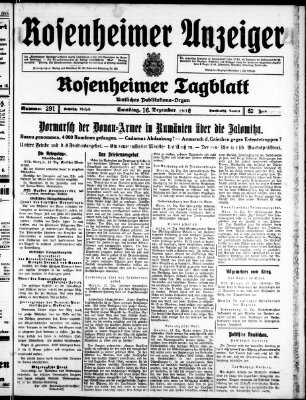 Rosenheimer Anzeiger Samstag 16. Dezember 1916