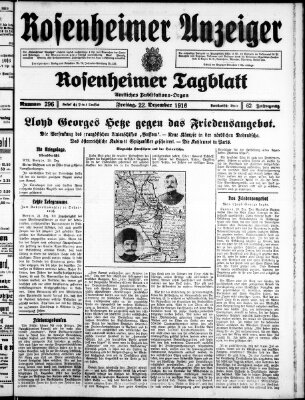 Rosenheimer Anzeiger Freitag 22. Dezember 1916