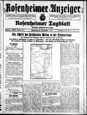 Rosenheimer Anzeiger Samstag 23. Dezember 1916