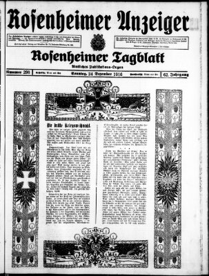 Rosenheimer Anzeiger Sonntag 24. Dezember 1916