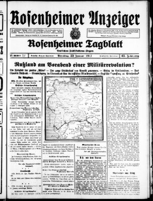 Rosenheimer Anzeiger Dienstag 23. Januar 1917