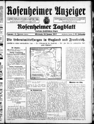 Rosenheimer Anzeiger Mittwoch 24. Januar 1917