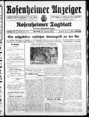 Rosenheimer Anzeiger Mittwoch 31. Januar 1917