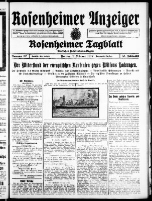 Rosenheimer Anzeiger Freitag 9. Februar 1917