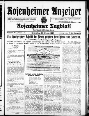 Rosenheimer Anzeiger Donnerstag 15. Februar 1917