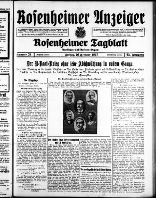 Rosenheimer Anzeiger Freitag 16. Februar 1917