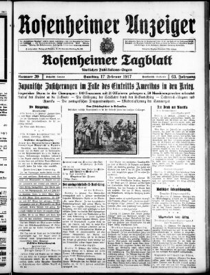 Rosenheimer Anzeiger Samstag 17. Februar 1917