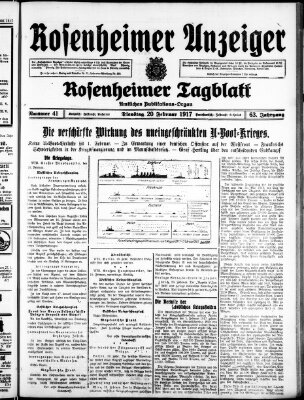 Rosenheimer Anzeiger Dienstag 20. Februar 1917