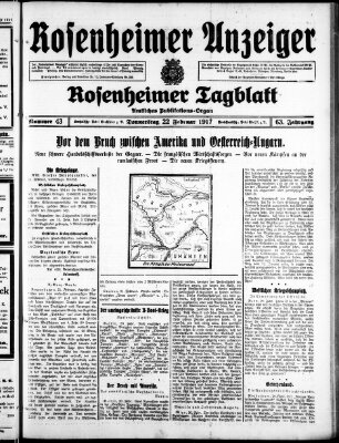 Rosenheimer Anzeiger Donnerstag 22. Februar 1917