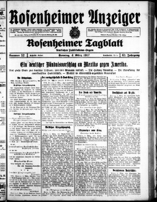 Rosenheimer Anzeiger Sonntag 4. März 1917