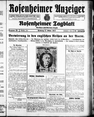 Rosenheimer Anzeiger Sonntag 11. März 1917