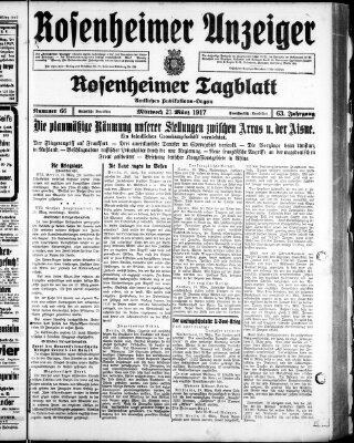 Rosenheimer Anzeiger Mittwoch 21. März 1917