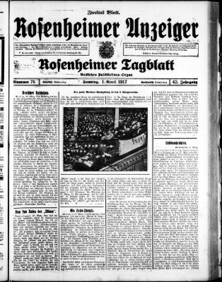 Rosenheimer Anzeiger Sonntag 1. April 1917