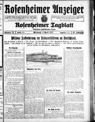 Rosenheimer Anzeiger Mittwoch 4. April 1917