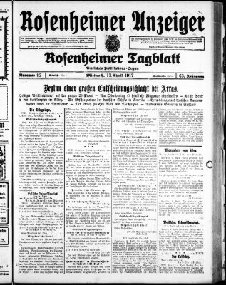 Rosenheimer Anzeiger Mittwoch 11. April 1917