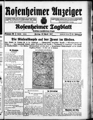 Rosenheimer Anzeiger Freitag 20. April 1917