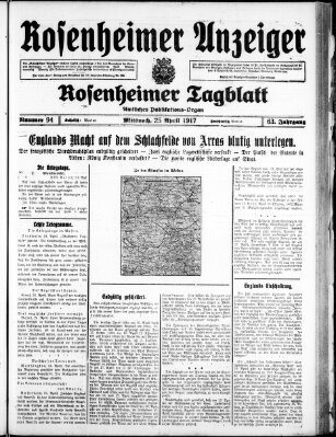 Rosenheimer Anzeiger Mittwoch 25. April 1917