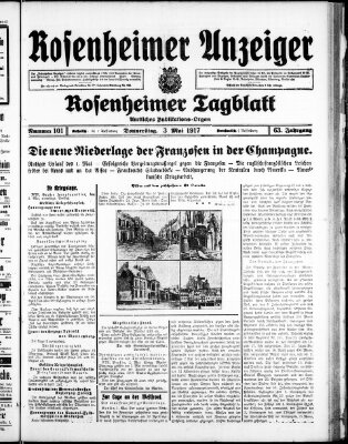 Rosenheimer Anzeiger Donnerstag 3. Mai 1917