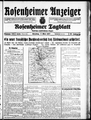 Rosenheimer Anzeiger Dienstag 8. Mai 1917