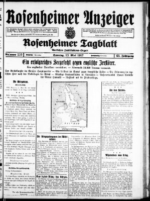 Rosenheimer Anzeiger Sonntag 13. Mai 1917