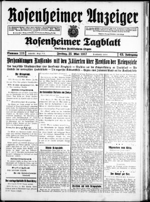 Rosenheimer Anzeiger Freitag 25. Mai 1917