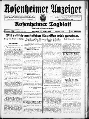 Rosenheimer Anzeiger Mittwoch 30. Mai 1917