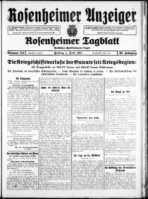 Rosenheimer Anzeiger Freitag 1. Juni 1917