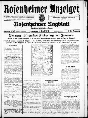 Rosenheimer Anzeiger Donnerstag 7. Juni 1917