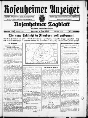 Rosenheimer Anzeiger Samstag 9. Juni 1917