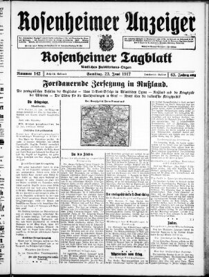 Rosenheimer Anzeiger Samstag 23. Juni 1917