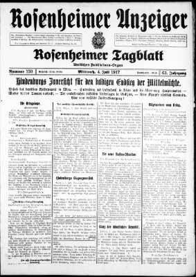 Rosenheimer Anzeiger Mittwoch 4. Juli 1917