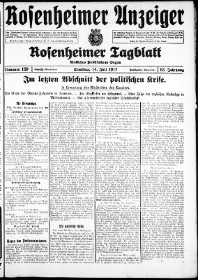 Rosenheimer Anzeiger Samstag 14. Juli 1917