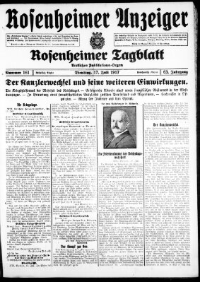 Rosenheimer Anzeiger Dienstag 17. Juli 1917