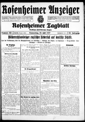 Rosenheimer Anzeiger Donnerstag 19. Juli 1917