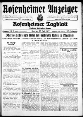 Rosenheimer Anzeiger Sonntag 22. Juli 1917