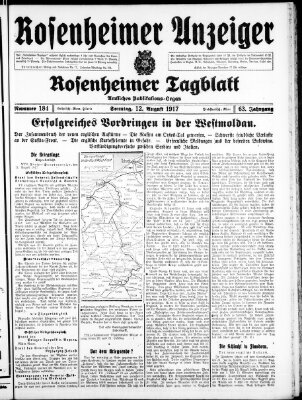 Rosenheimer Anzeiger Sonntag 12. August 1917