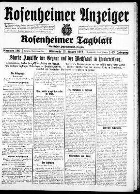 Rosenheimer Anzeiger Mittwoch 15. August 1917