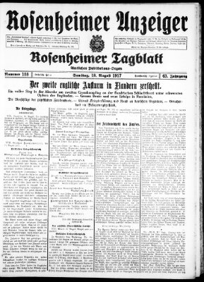 Rosenheimer Anzeiger Samstag 18. August 1917